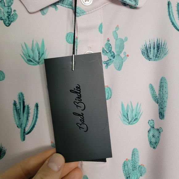NEW Bad Birdie Core Polo Golf Shirt Mens Size Large/XL Thorn In Your Side Cactus - Picture 8 of 11